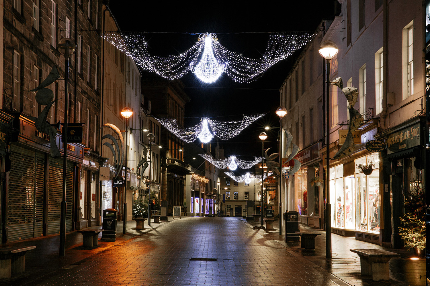 Perth white festive lighting