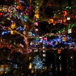 festive tree lit up